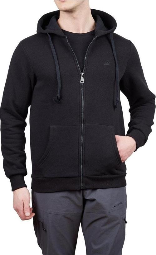 600501 Covert Tam Fermuarlı Erkek Sweatshirt Siyah Xl