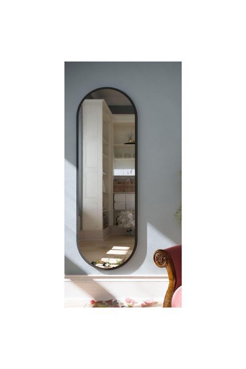 Siyah Oval Elips 150X50 Dekoratif Boy Aynası Fenomen Ayna