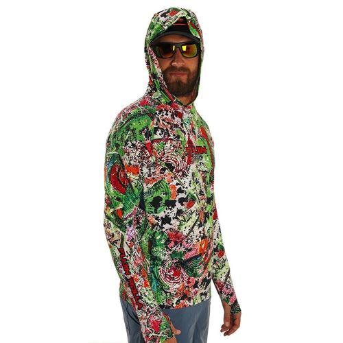 Pro Angler S24 Hooded Makai Green Red Large