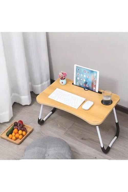 Portatif Katlanabilir Masa - Yatak Koltuk Üstü Hasta Servis Kamp Masası Laptop Bilgisayar Sehpası
