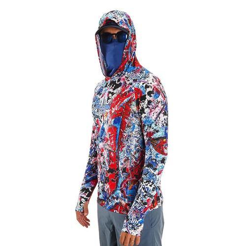 Pro Angler S24 Buff&Hoodie Makai Blue Red Sweatshirt XX Large