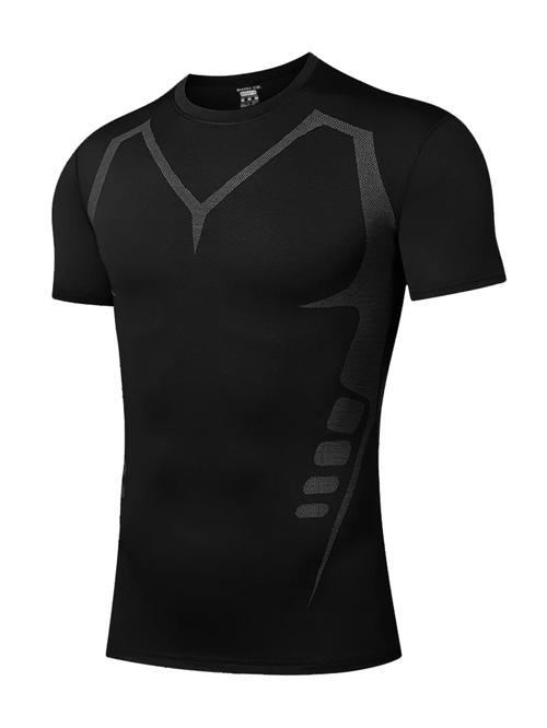 Erkek Ultra Esnek Koşu Egzersiz Hızlı Kuruma Nefes Alabilen Kısa Kollu Spor T-shirt
