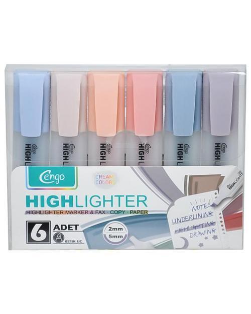 6lı Fosforlu Kalem Cream Renkler CGO804