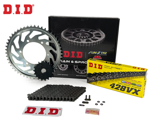 ZİNCİR DİŞLİ SETİ YAMAHA XT R (125 cc)  (2005-2007) / YAMAHA / XT R / 125cc / ZİNCİR: DID-428VX (Çelik)-128 / ÖN DİŞLİ: 