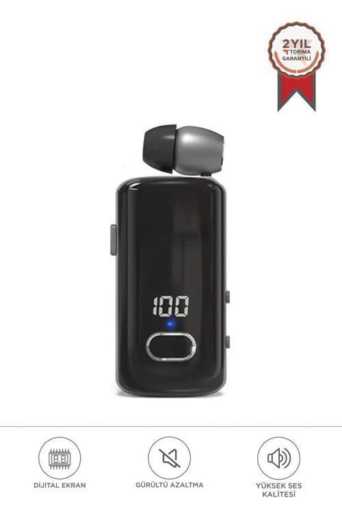 F580 Siyah Kablosuz Kulaklık Bluetooth Geri Çekilebilir Yaka Kulaklığı