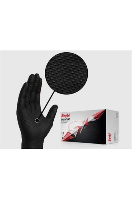 Diamond Xl Pudrasız Kalın Siyah Nitril Eldiven Xl (100 Lü Paket)
