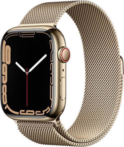 Watch Series 7 45mm GPS+Cellular Altın Çelik Kasa ve Altın Milano Loop (Apple Türkiye Garantili)