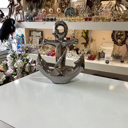 Dekoratif Çapa Seramik Gümüş Renk 25 cm