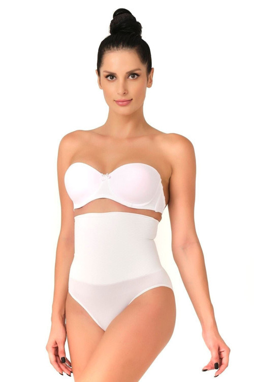 Seamless Yüksek Bel Masaj Özellikli Double Slip Korse Külot 2029 Beyaz