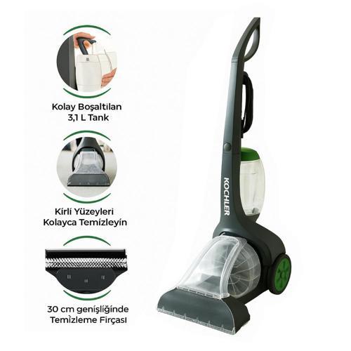AquaPro VC9390 Halı ve Koltuk Yıkama Makinesi – 7m Kablo, Kolay Taşınabilir Tasarım