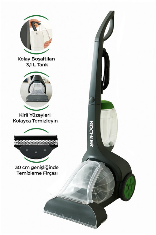 AquaPro VC9390 Halı ve Koltuk Yıkama Makinesi – 7m Kablo, Kolay Taşınabilir Tasarım