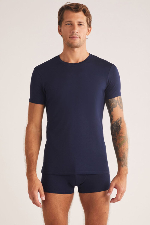 İç Giyim Kom Enzo Bisiklet Yaka Mikro Modal Tshirt (2 Adet)
