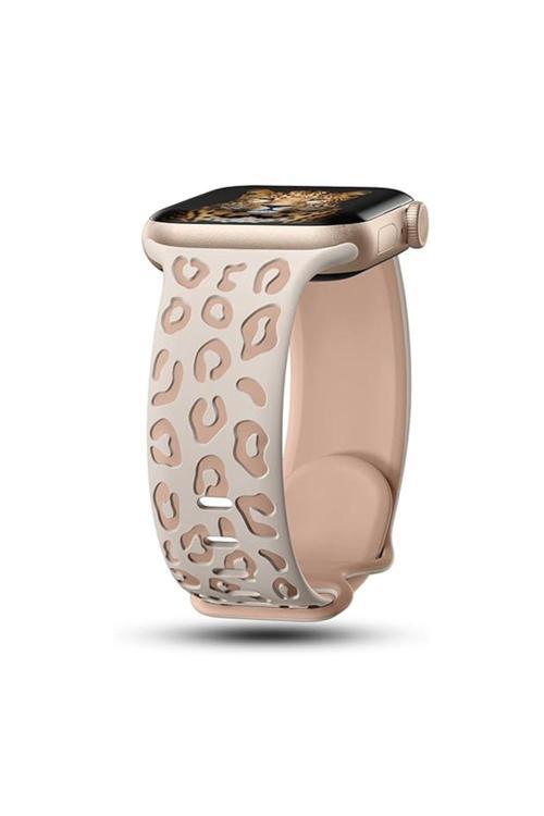 Apple Watch 42Mm Silikon Leopar Kordon