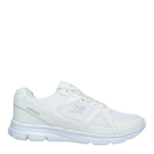 Lutton 2510 Unisex Beyaz Bağcıklı File Yürüyüş Koşu Büyük Numara Spor Ayakkabı 45 46 47 48