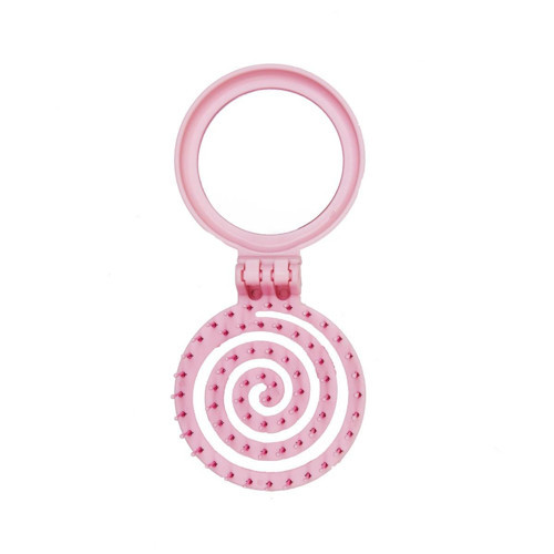 Yuvarlak Aynalı Saç Fırçası Açık Pembe - 51