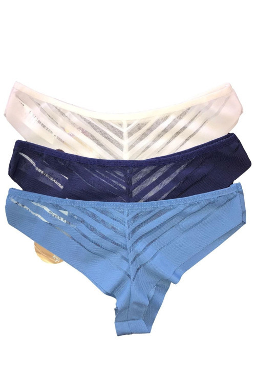 Lingerie Transparan Şeritli Iz Yapmayan Külot 3'Lü Set.Mdl-3682