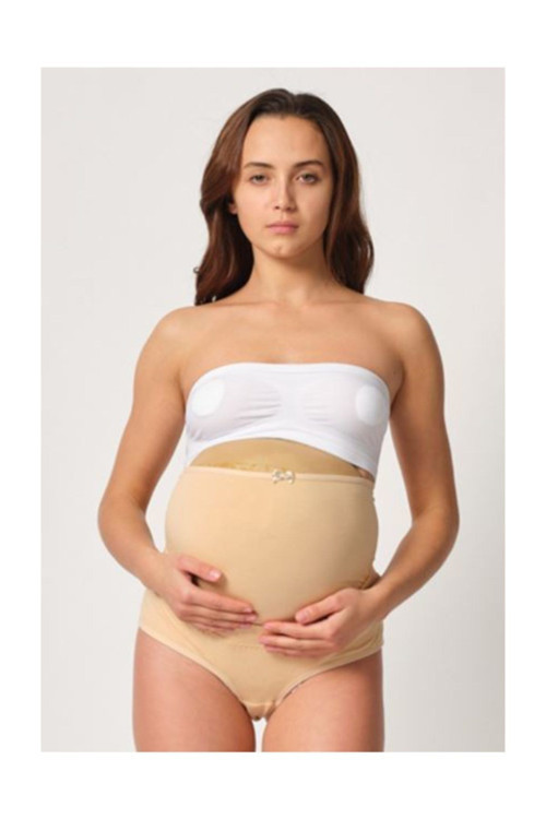 Kadın Bej Karın Destekleyici Cotton Hamile Külodu