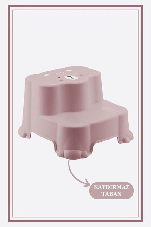 Çocuklar Için Tuvalet Eğitimine Yardımcı,Çift Basamak Banyo Lavabo Merdiven Yükseltici Pembe