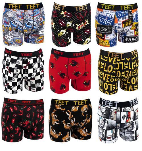 Erkek Boxer Pamuklu Desenli Premium 9'lu Set