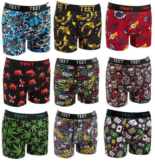 Erkek Boxer Pamuklu Desenli Premium 9'lu Set