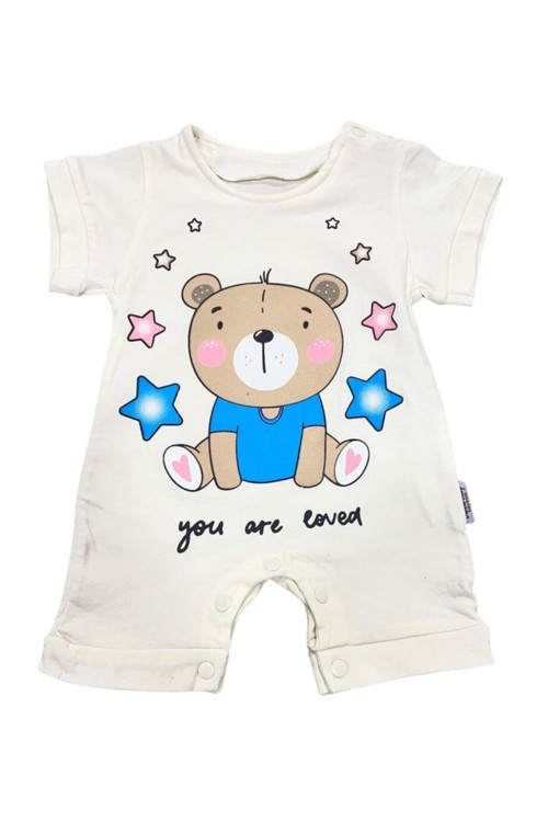 Unisex Krem Pamuklu Yumuşacık Tulum