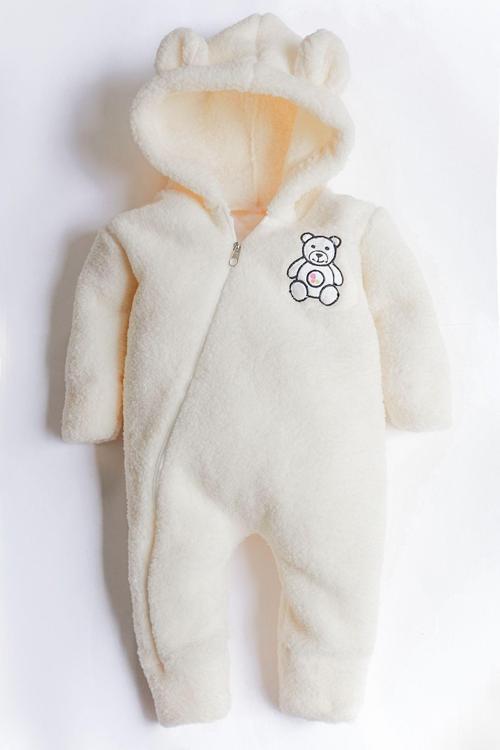 Kız Ve Erkek Bebek Çocuk Ayıcık Peluş Nakışlı Astronot Tulum