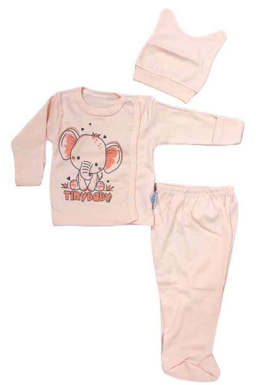 Bereli Kız Bebek Tiny Baby Pamuklu Çıtçıtlı Uzun Kollu Üçlü Takım