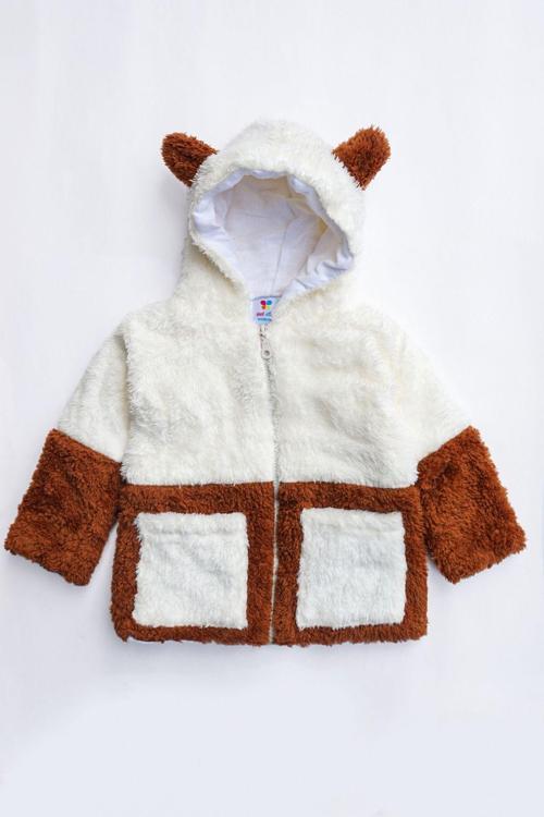 Kız Erkek Bebek Ve Çocuk Müslin Astarlı Ayıcıklı Peluş Mont