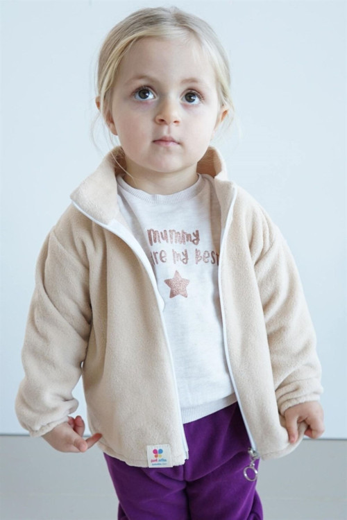 Kız Çocuk Fermuarlı Yumuşacık Rahat Polar