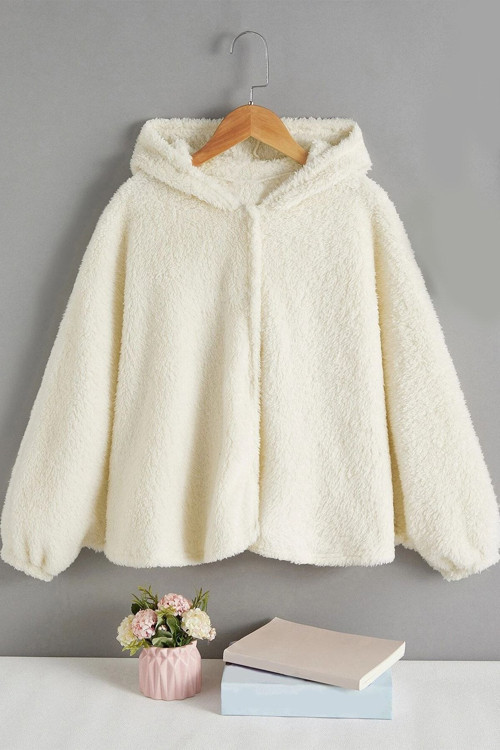 Unisex Kapüşonlu Uzun Kollu Peluş Sweat