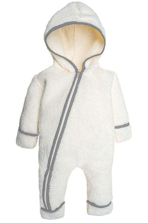 Kız Erkek Bebek Ve Çocuk Peluş Biyeli Patikli Eldivenli Tulum