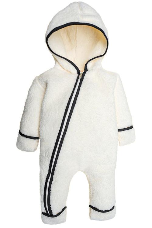 Kız Erkek Bebek Ve Çocuk Peluş Biyeli Patikli Eldivenli Tulum
