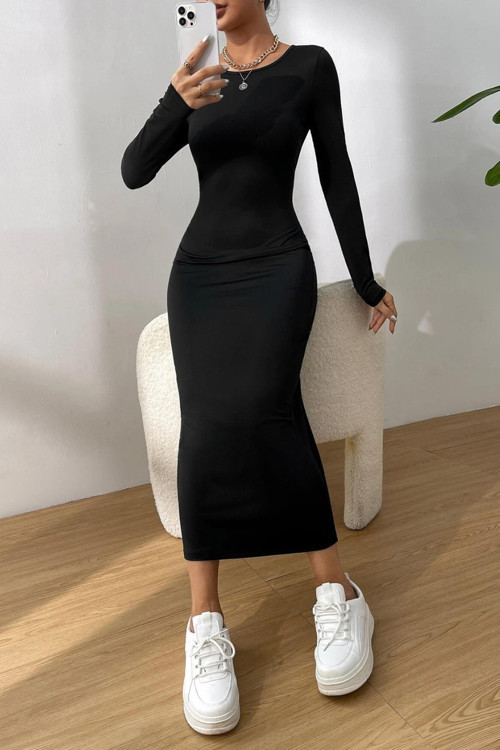 Kadın Bisiklet Yaka Kalem Model Kaşkorse Kumaş Elbise Tesettür Uygundur Boy 135Cm