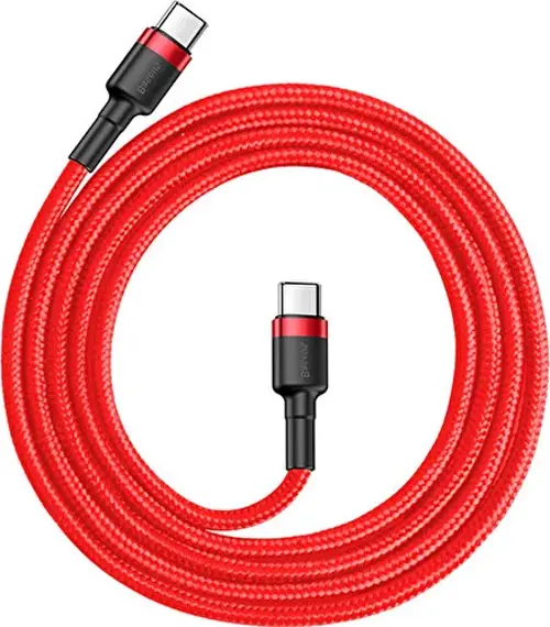 Type-C Usb-C 480 Mbps Qc3.0 Hızlı Şarj Kablosu Kırmızı 2 m