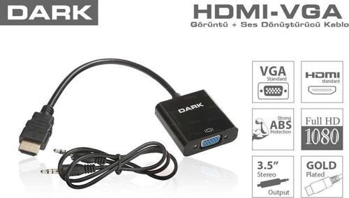 DK HD AHDMIXVGA HDMI TO VGA ve SES Aktif Dijital-Analog Dönüştürücüsü