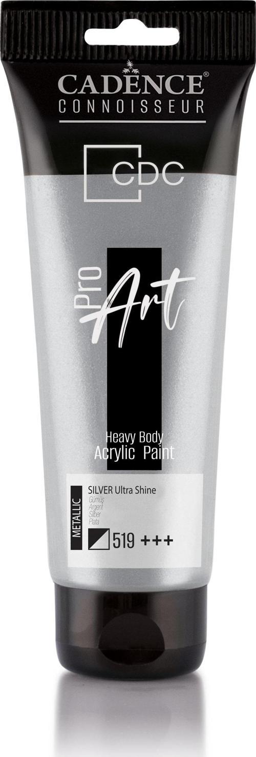PROART HEAVY BODY  METALİK ULTRA PARLAK AKRİLİK BOYA PRD-519 GÜMÜŞ 120 ml