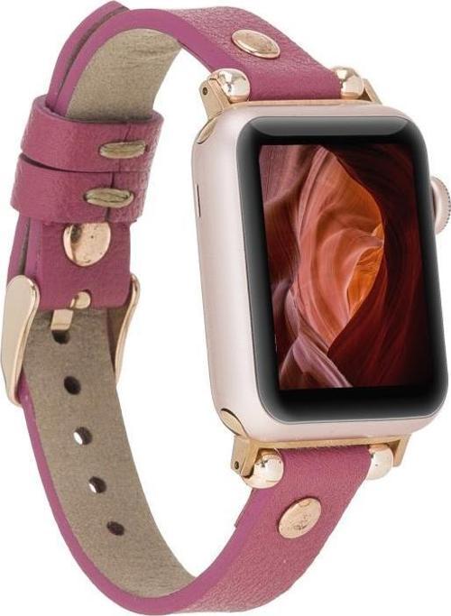 Apple Watch Uyumlu Deri Kordon 38-40-41mm RT CP4 Fuşya
