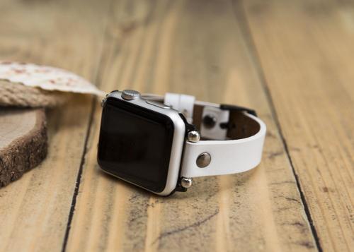 Apple Watch Uyumlu Deri Kordon 38-40-41mm ST F3 Beyaz