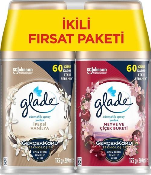 Oda Kokusu, Otomatik Sprey Yedek 2'li Paket Ipeksi Vanilya, Meyve Ve Çiçek Buketi, 269ml 2 Yedek