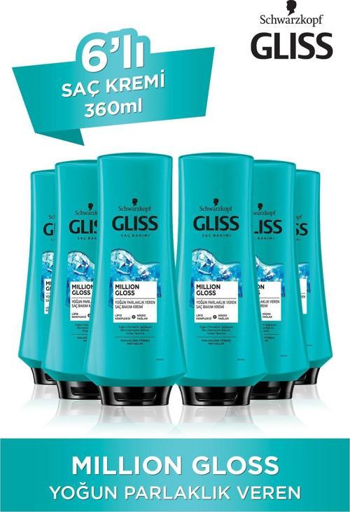Million Gloss Yoğun Parlaklık Veren Saç Kremi 360 ML 6'lı