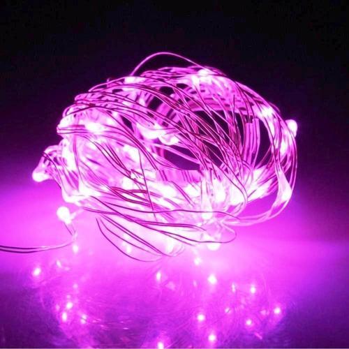 10 Metre Pembe Pilli Led Işık Pembe Yılbaşı Ağacı Işığı Pink Christmas Tree Led Light Pink