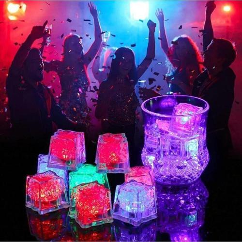 12 Adet Led Işıklı Buz Küpü Led Light Ice Cube Renkli Led Işıklı Vıp Kalite Buz Küpü Club Işıkları