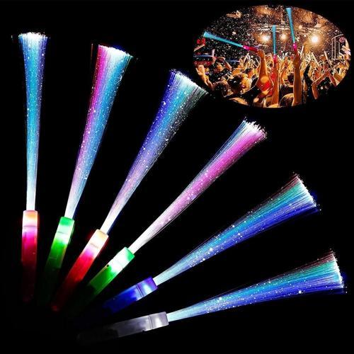 2 Adet Led Işıklı Çubuk Fiber Optik Çubuk Püsküllü Çubuk Parti Işıkları Konser Işıkları Led Işık