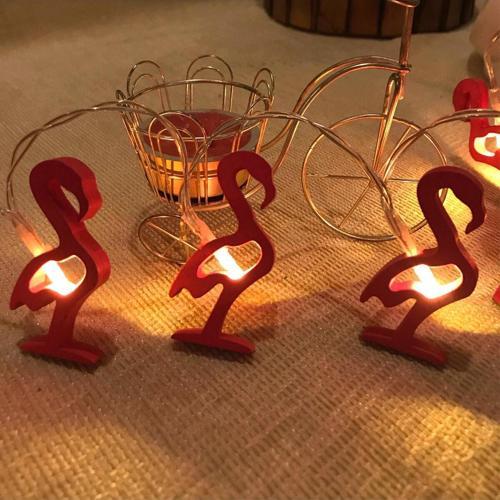 2 Metre Ahşap Flamingo Pilli Led Işık Flamingo Işık Gün Işığı Pilli Led Işık Yılbaşı Ağacı Işığı