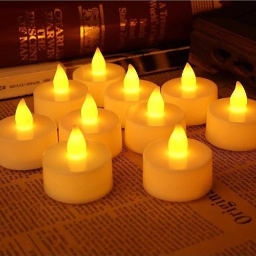 24 Led Işıklı Mum Gün Işığı Pilli Led Işık Mum Pilli Mum Yılbaşı Mumları Yılbaşı Süsleri Dekor Mum