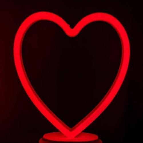Kırmızı Kalpli Led Işık Yılbaşı Işıkları Decor Heart Red Led Light Pilli Led Işık Kırmızı Neon Işık