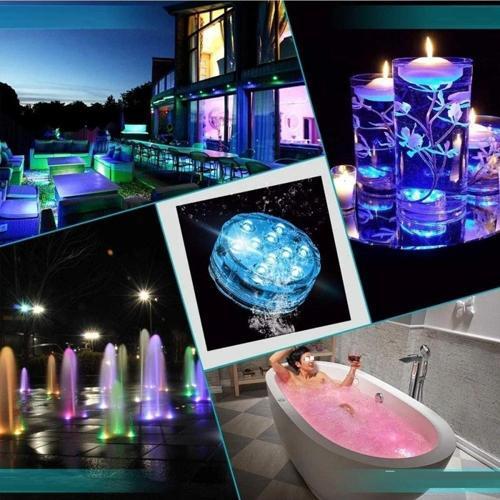 Rgb Havuz Işığı Led Işıklı Bardak Altlığı Rgb Submersible Led Light Ip68 Remote Control Su Geçirmez