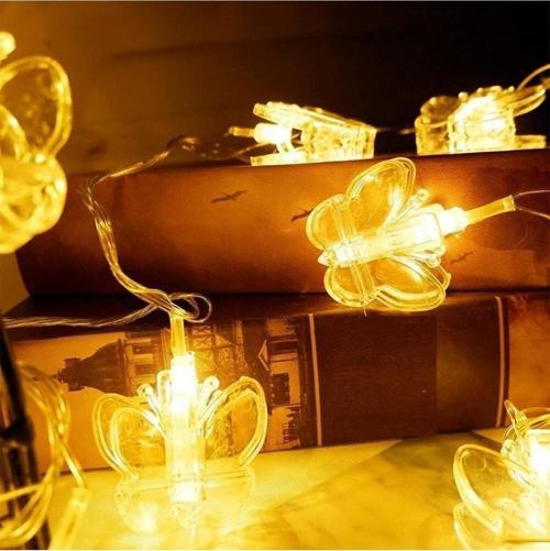 Butterfly Clips String Led Lights Pilli Kelebek Mandal Led Işık Gün Işığı Led Işık Gün Işığı Led