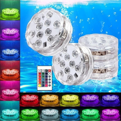 Rgb Submersible Led Light Ip68 Remote Control 16 Colors Su Geçirmez Dekor Disk Işık Renkli Led Işık