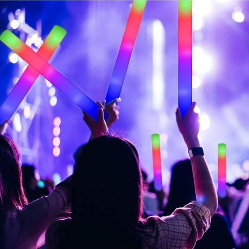 Sünger Led Işık Sünger Işık Foam Stick Işıklı Çubuk 48 Cm Led Işık Led Light Pilli Led Işık 45 Adet